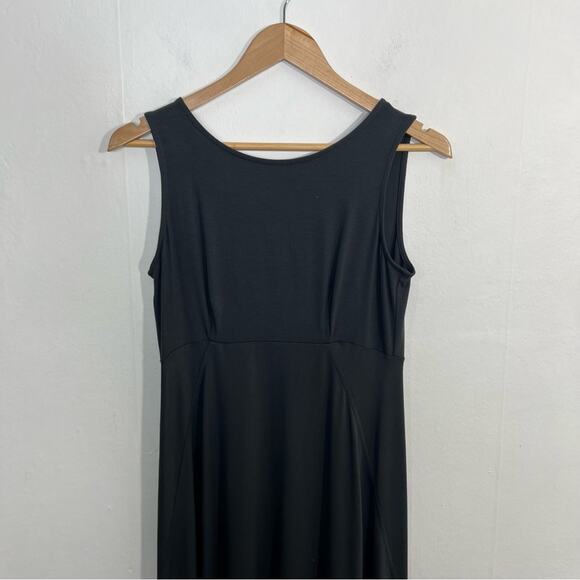 Eileen Fisher Dark Gray Organic Cotton Jersey V-Back Fit & Flare Dress Size PS - Picture 5 of 9